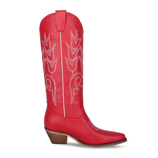 The Chloe Cowgirl Boot - Red