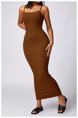 Rayon Micro Ribbed Maxi Dress