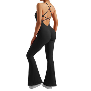 Mel Back Cross Flared Jumpsuit