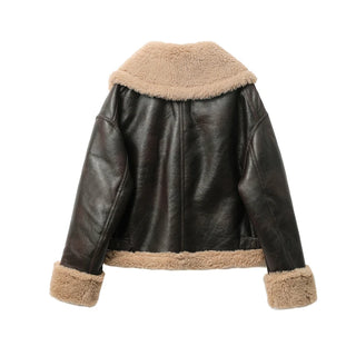 Cody Double Faced Biker Jacket - Chocolate