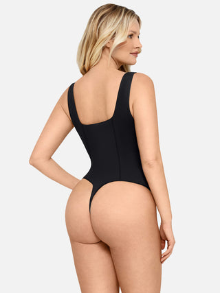 Essential Full Body Wide Strap V-Neck Bodysuit