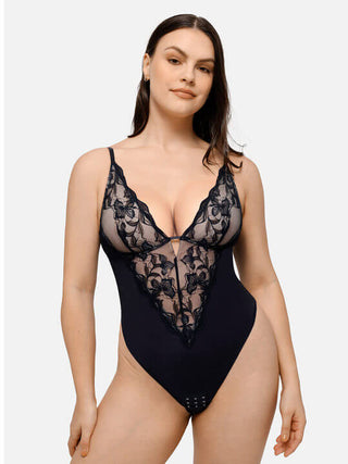 Essential Sculpting Lace Shapewear Thong Bodysuit