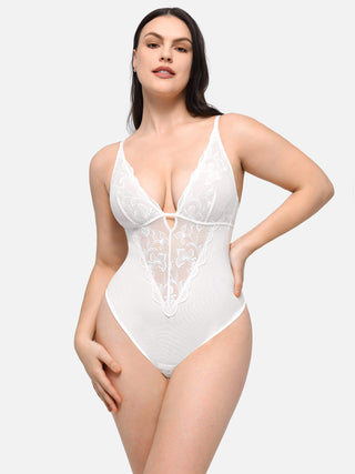 Essential Sculpting Lace Shapewear Thong Bodysuit