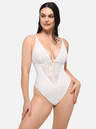 Essential Sculpting Lace Shapewear Thong Bodysuit