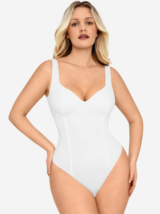 Essential Full Body Wide Strap V-Neck Bodysuit