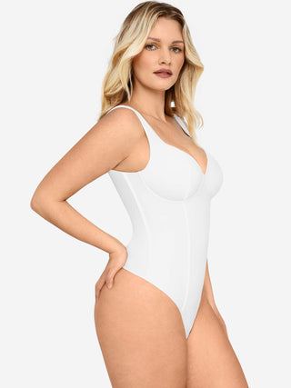 Essential Full Body Wide Strap V-Neck Bodysuit