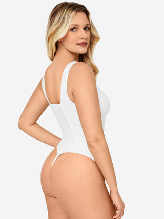 Essential Full Body Wide Strap V-Neck Bodysuit