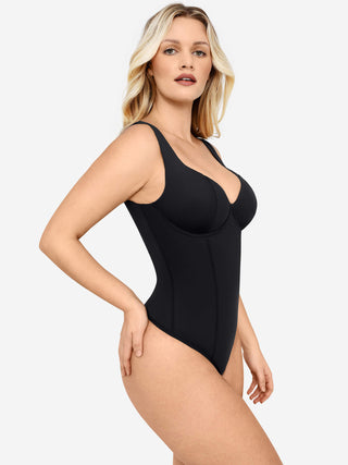 Essential Full Body Wide Strap V-Neck Bodysuit