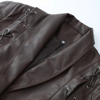 Mia Tie Waist Leather Jacket