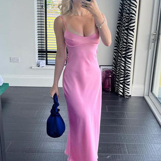 Lily Satin Backless Maxi Dress