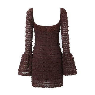 Elena Espresso Lace Dress