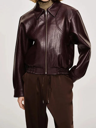 Lauren Leather Jacket - Dark Burgundy