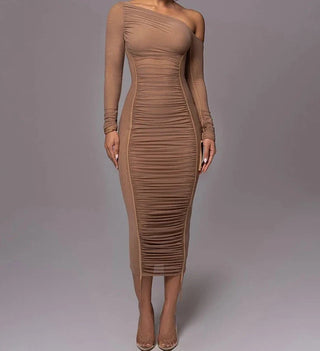 Monica Ruched Midi Dress