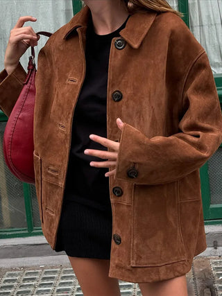 Sarah Suede Oversized Jacket