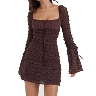 Elena Espresso Lace Dress