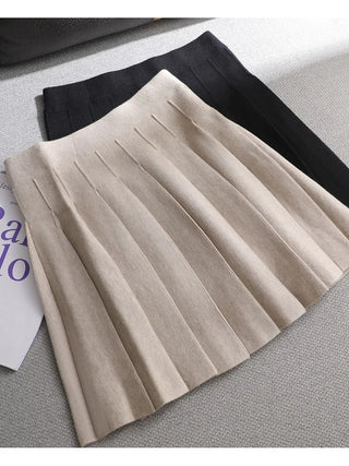 Ava Autumn Knit Pleated Skirt