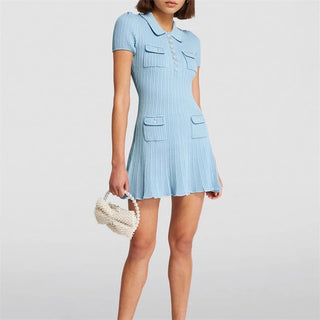 Fiona Ribbed Polo Flare Dress