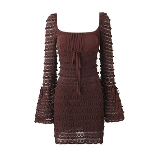 Elena Espresso Lace Dress