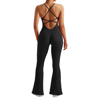 Mel Back Cross Flared Jumpsuit