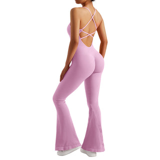 Mel Back Cross Flared Jumpsuit