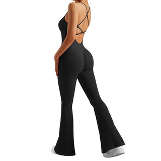 Mel Back Cross Flared Jumpsuit