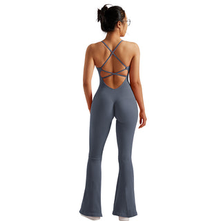 Mel Back Cross Flared Jumpsuit