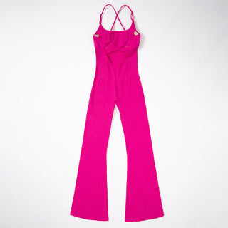 Mel Back Cross Flared Jumpsuit