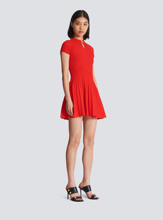 Rory Flared Pleated Knit Dress