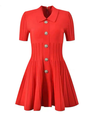 Blair Flared Knit Dress with Buttons