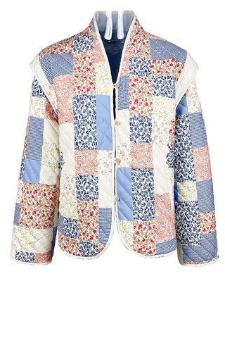 Astrid Printed Convertible Quilted Jacket