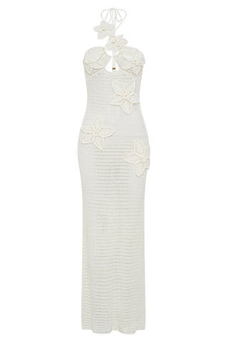 Beverly Floral Appliqué Crochet Maxi Dress