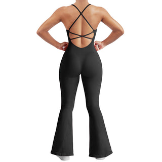 Mel Back Cross Flared Jumpsuit