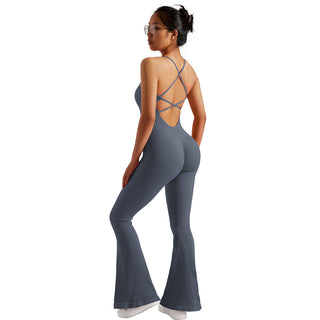 Mel Back Cross Flared Jumpsuit